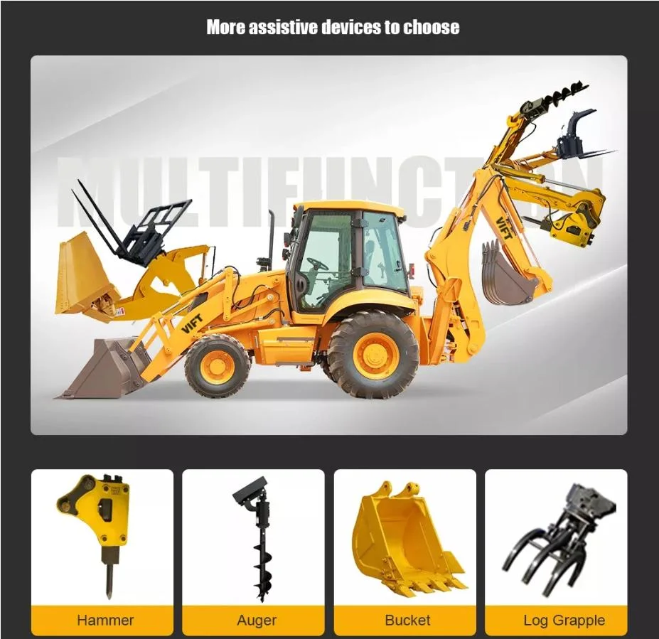 Vift High Efficiency Customized 1-8 Ton Backhoe Loader Large Excavator EPA Euro V Engine Optional