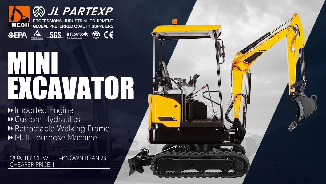 1.6t 2.6t 3.5t 5t Mini Stock Excavator China Backhoe Machine Earth Mover