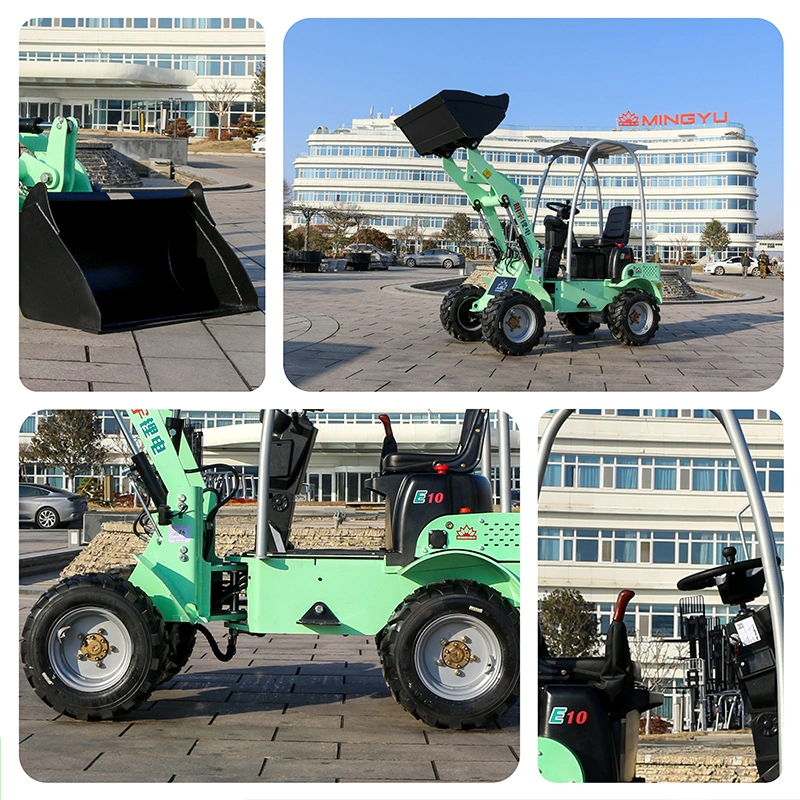 Front End Electric Micro Small Wheel Loaders Small Electric Forklift/Four-Wheel Drive Electric Loader