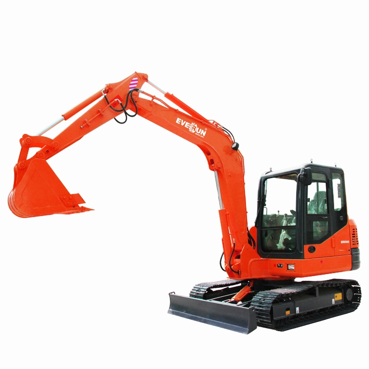 Everun CE Certified Ere60 New Engine Chain Front Shovel Bucket Household Hydraulic Pump 6 Ton Crawler Excavator