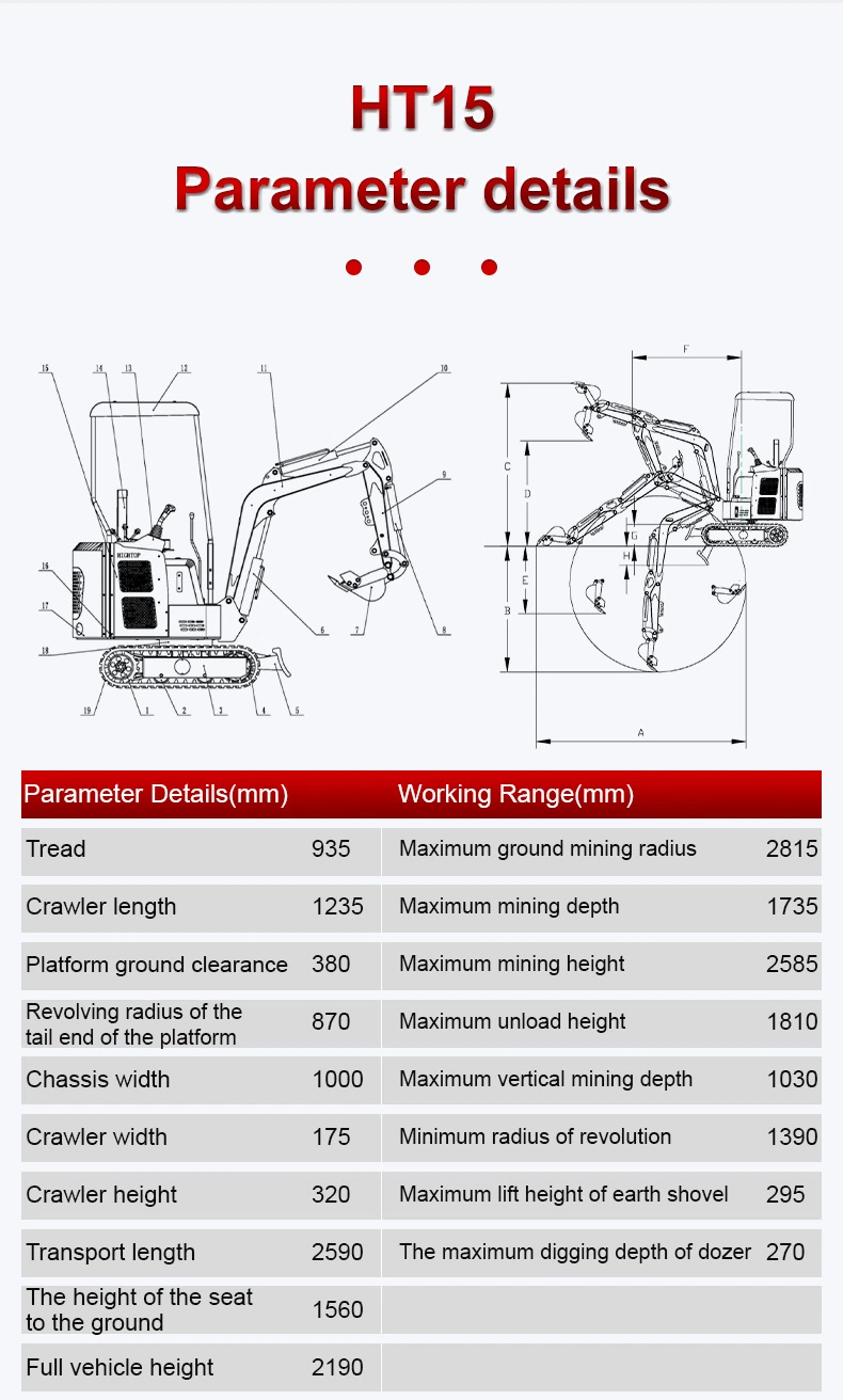 2022 New Hot Sale Mini Crawler Hydraulic Small Excavator Digging Machine