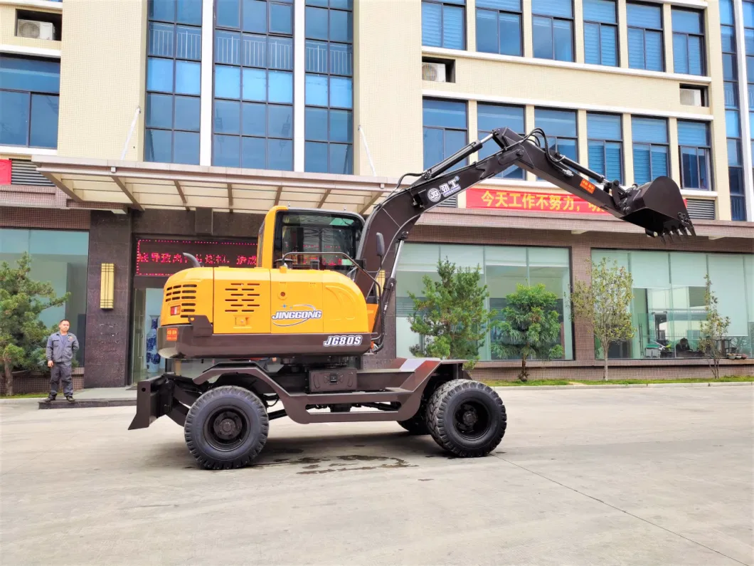 Cheap Mini Digging Machinery Small Wheel Excavator Full Hydraulic Shovel Digger