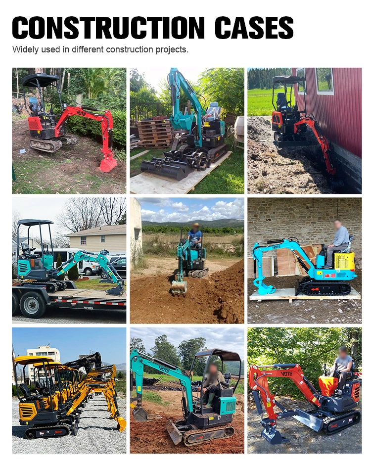 Free Shipping New Small 2 Ton Mini Crawler Diesel Excavator Gasoline Electric Mini Excavator with Euro V EPA for Farm Used