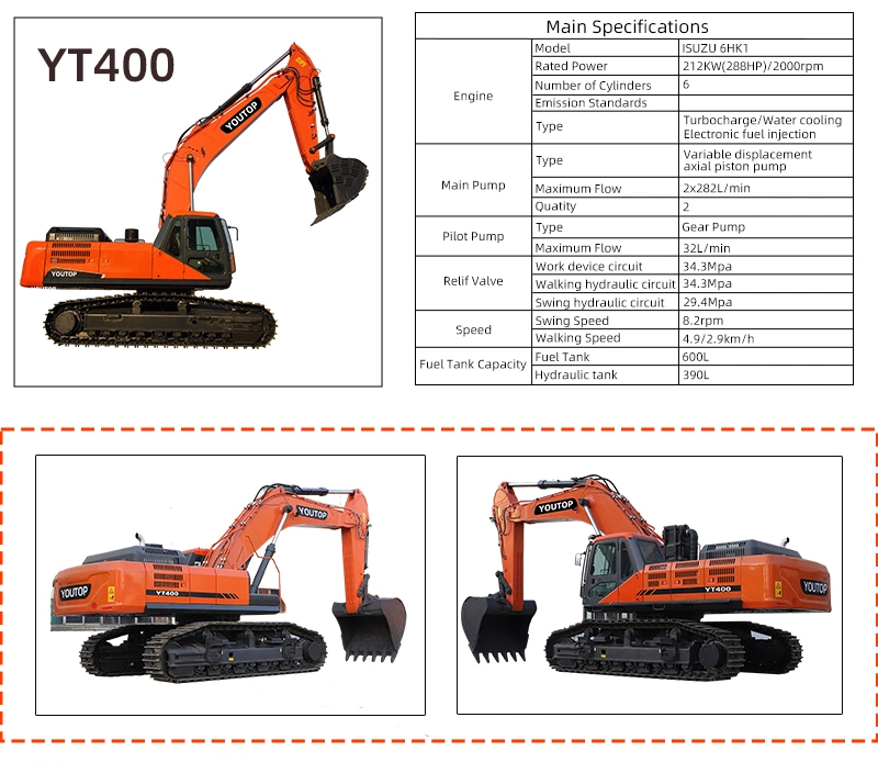 Youtop Brand High Quality Crawler Excavator Yt230 30ton Diesel Manual Crawler Hydraulic Excavator for Sale