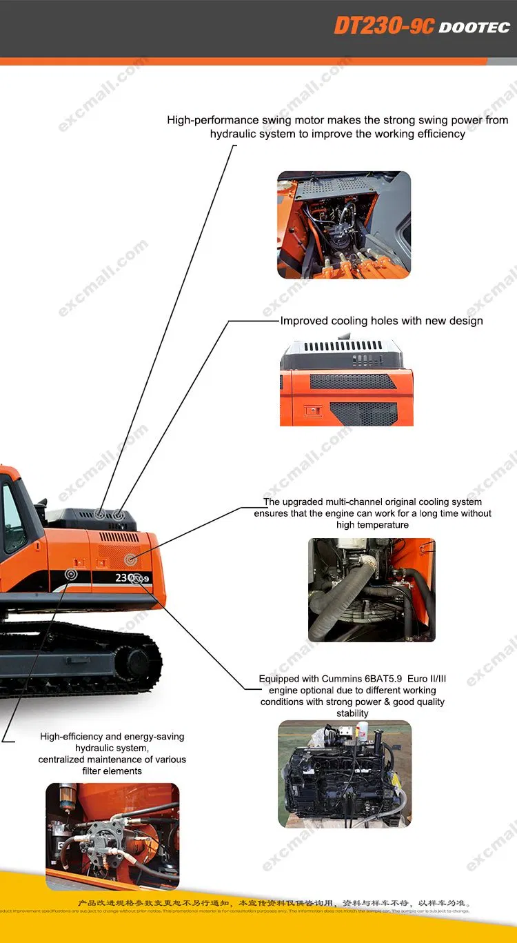 Hydraulic Breaker Doosan Similar Model 23 Ton Crawler Giant Excavator for Sale