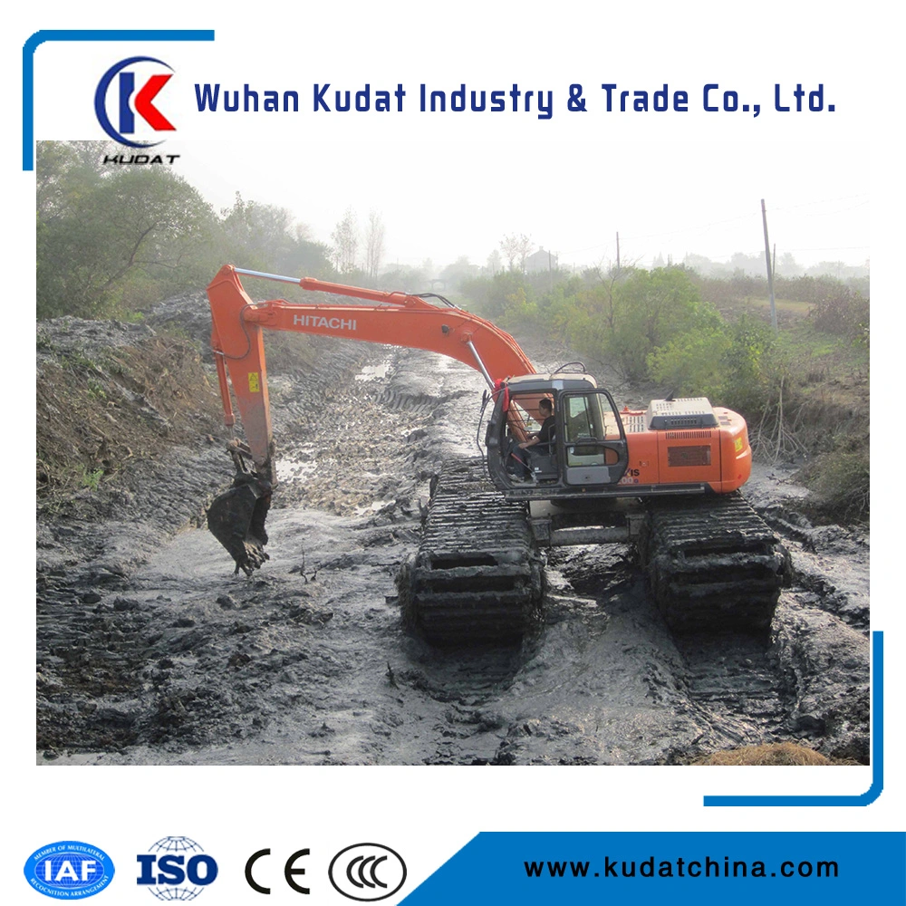 21tons Hydraulic Amphibious Excavators with Additional Side Pontoons and Swamp Pump (K210SD)