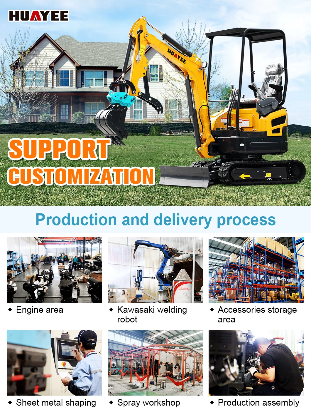 Chinese Factory Hydraulic Small Micro Digger Household Multifunctional Mini Excavator Diesel Engine Compact Excavator Mini