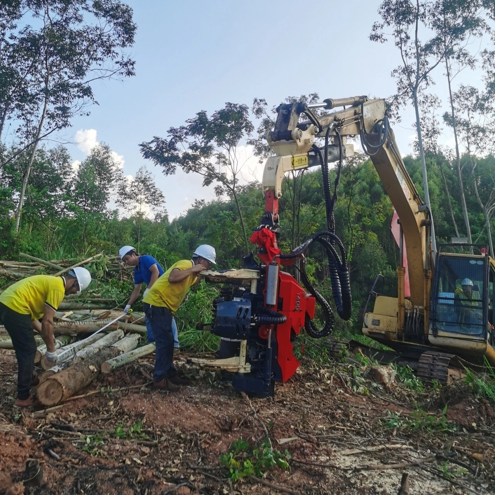 Wood Felling Tree Harvester Forestry Machine Excavator Mounted Log Logging Head