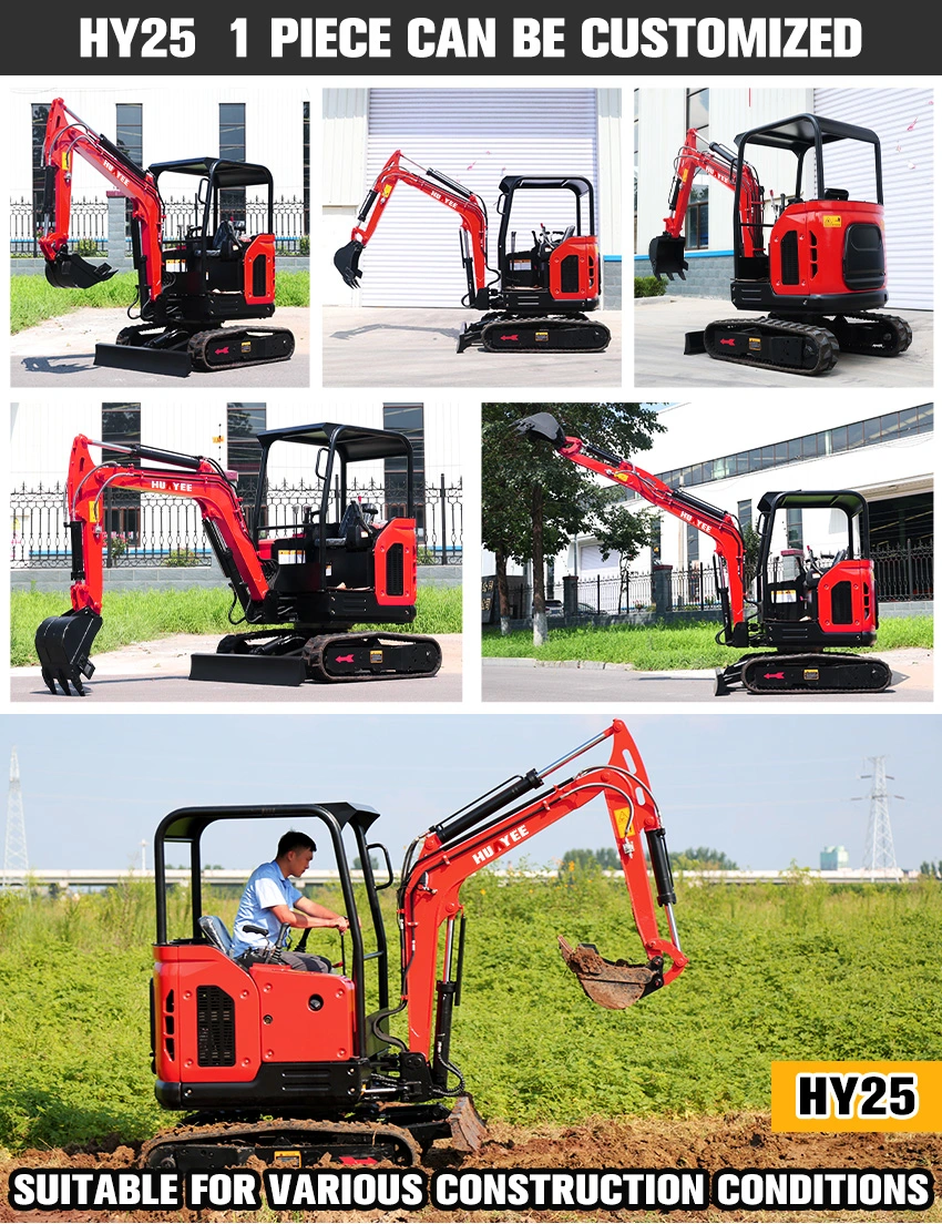 2.5ton Excavator Machine Electric Diesel Gasoline Hydraulic Mini Small Micro Crawler Bagger Digger Mini Excavators