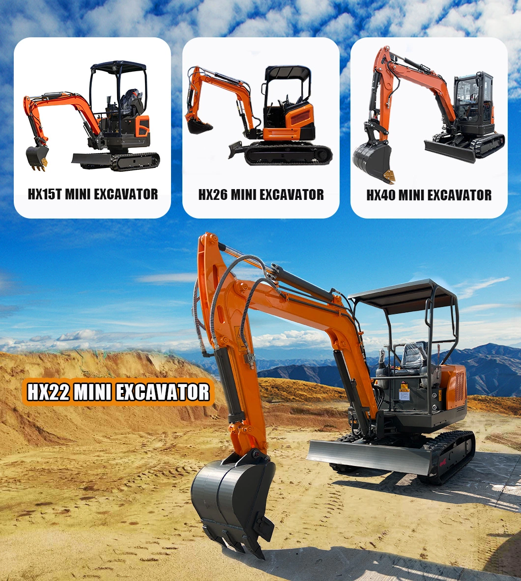 Cheap 2 Ton 3 T Mini Excavator Price CE Approved Mini Digger for Sale Small Construction Machinery Agricultural Excavators Crawler Excavators