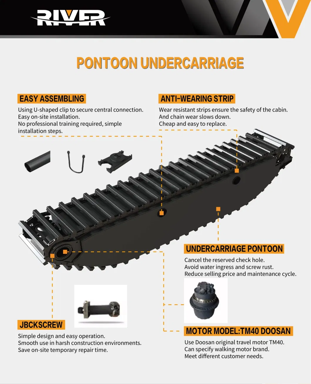 River-260 Amphibious Pontoon Excavator Non Mini Excavator Digger Brand New Not Used Excavator Flexible in Swamp Canal Wetland Lake for Sale Factory Price