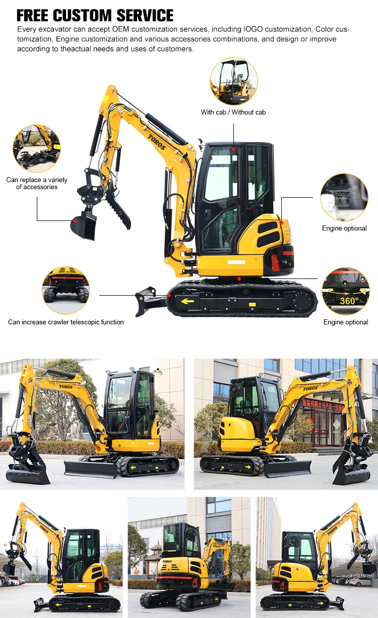 Factory Directly Sale Small Baggers Low Price Household Excavator Mini Digger Compact Electric Starting Mini Excavator 3.5 Ton