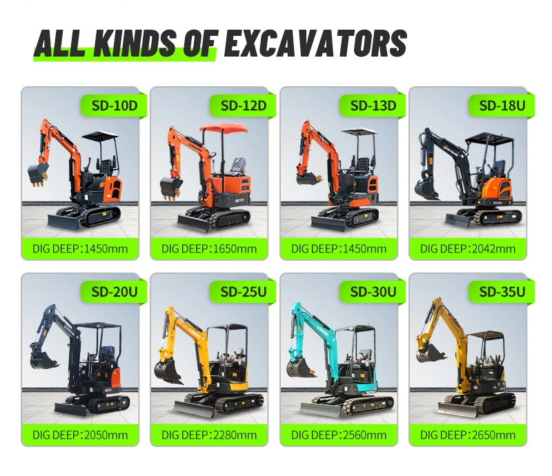 Rippa Excavator Machine Electric Hydraulic Mini Small Micro Crawler Bagger Digger Mini Excavators