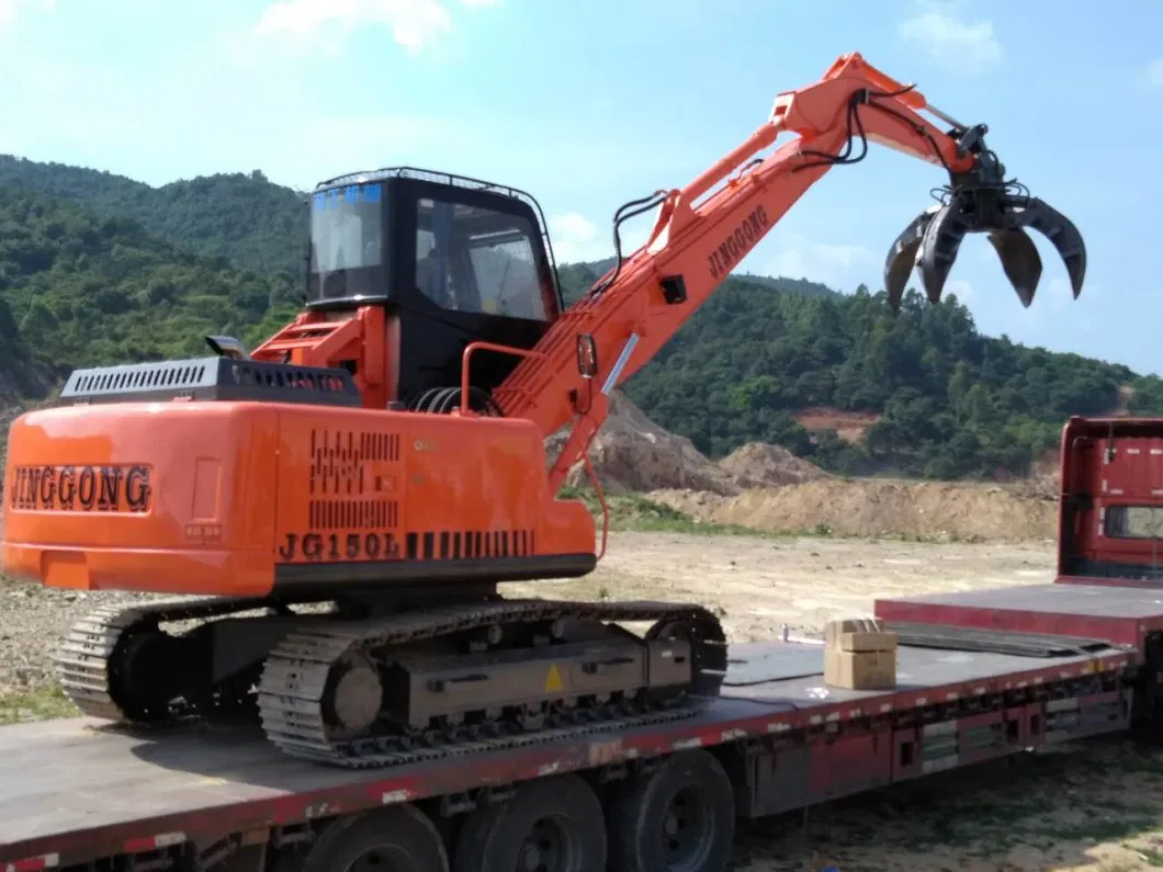 14 Meter Boom Diesel Engine Pier Loading&Unloading Material Handler with Clamshell Bucket Grab