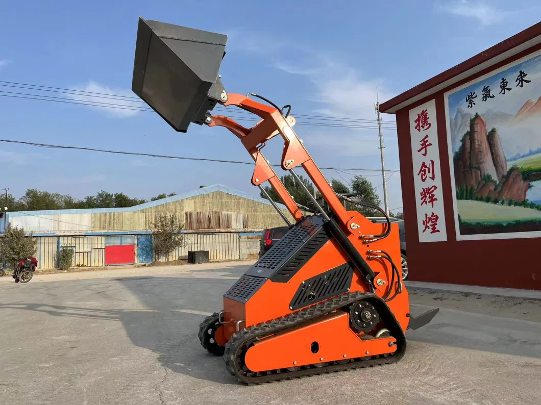 Diesel/Gasoline Engine Mini Skid Steer Loader Track Loader Wheel Loader with Lawn Mower/Trencher/Digger/Chipper/Sweeper/Driller