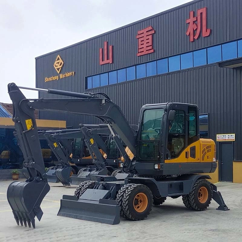 Szl85 Model Shanzhong Brand 8ton Wheel Excavator with 8 Tyres