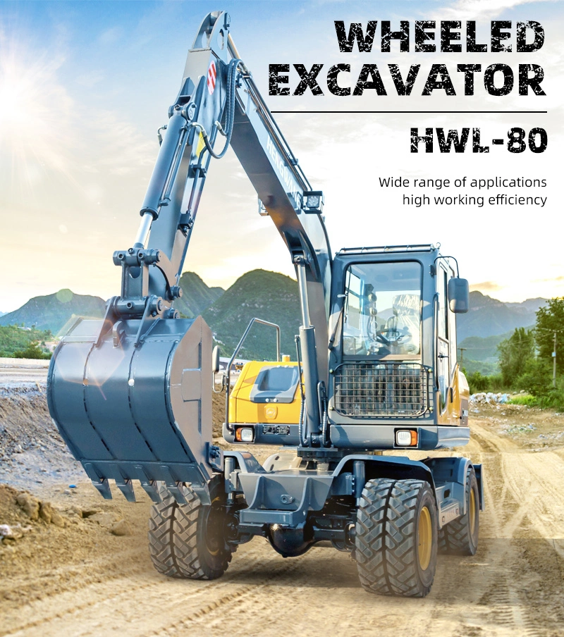 CE/EPA (7 Ton 8 Ton 9ton) Hydraulic Mini/Small Wheeled/Wheel Digger/Bagger/Excavator Use for Earthwork Construction/Mining/Road Repair