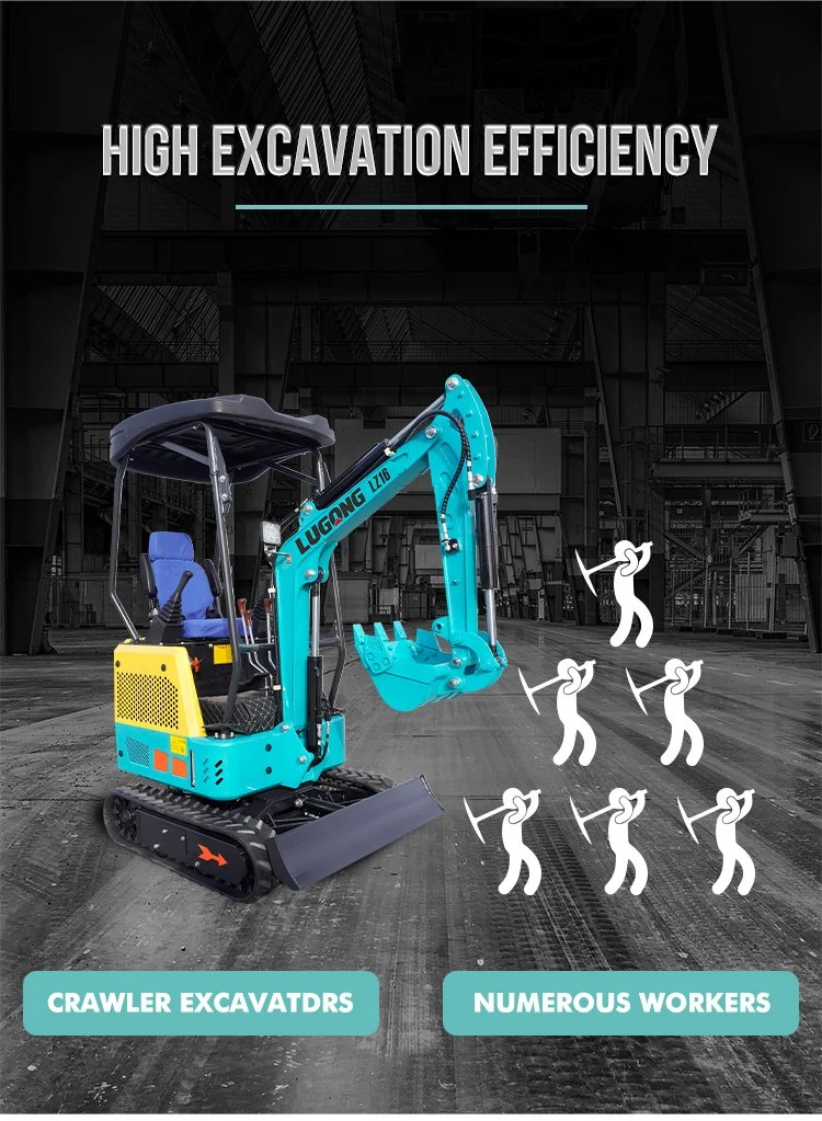 Internal Combustion Drive Lugong Best Mini Excavator Withattachment CE Approved