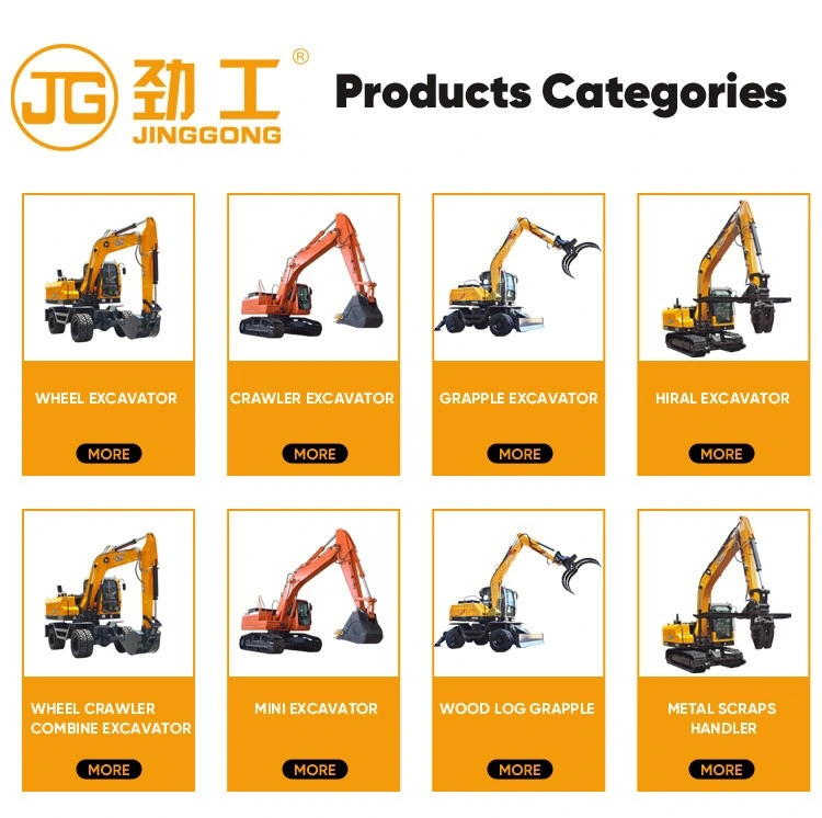 Digging Machines Excavators Mini Digger 8 Tons Wheel Excavator for Dig up Machine