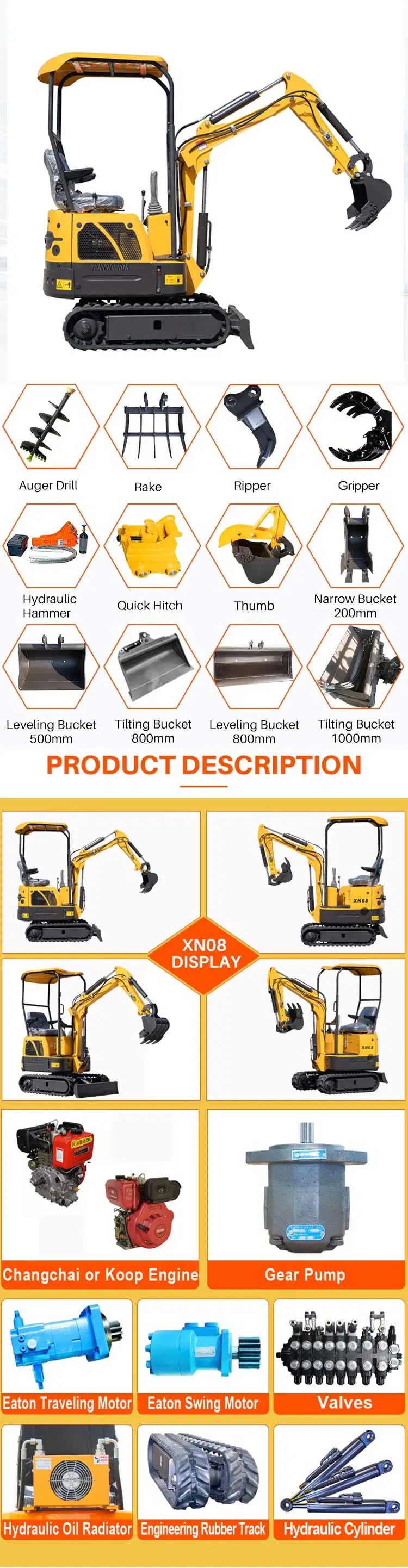 Mini Digger Xn08 Crawler Excavator Form Rhinoceros Company