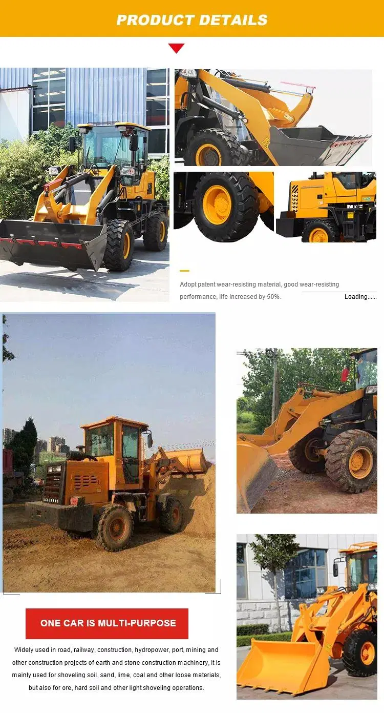 China Hanyue Hy9358 New Product Design Mini 1.8 Ton Four-Wheel Drive Wheel Loader with International Brand Certification