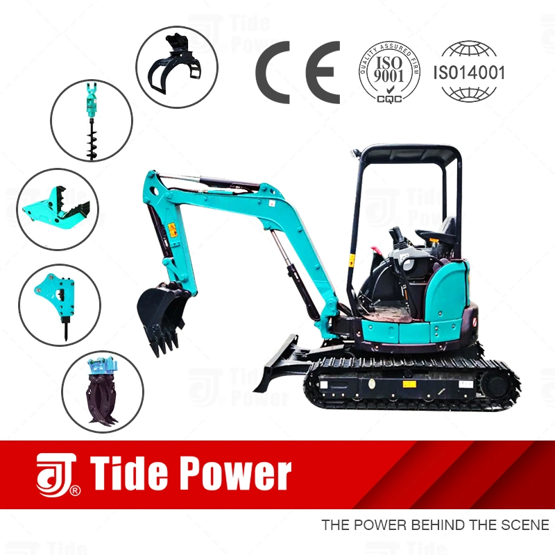 2t Mini Digger Zero Tail Boom Side Shift Crawler Mini Excavator for Sale