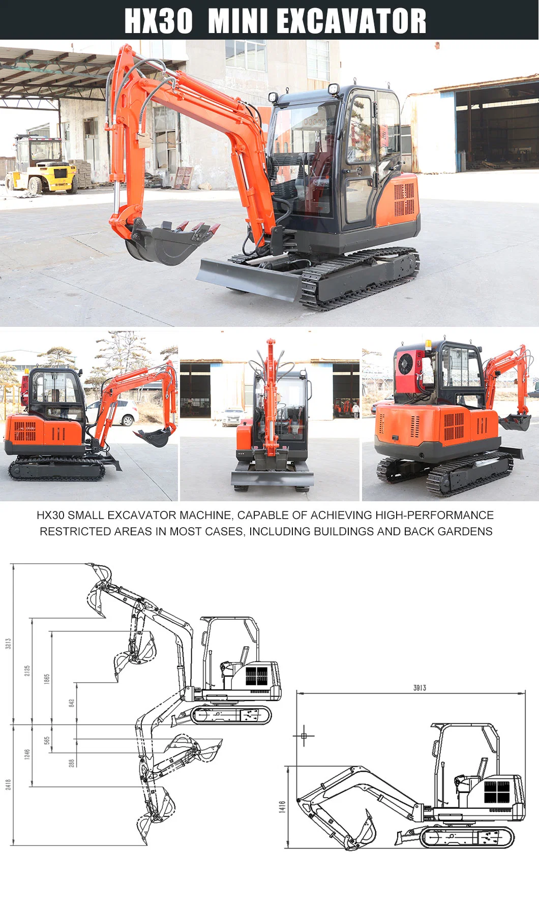 Cheap 2 Ton 3 T Mini Excavator Price CE Approved Mini Digger for Sale Small Construction Machinery Agricultural Excavators Crawler Excavators