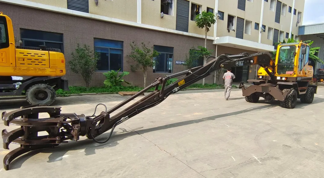 Jg95z Bale Loader Sugarcane Grab Wheel Excavator Material Handler with Log Wood Straw Grapple