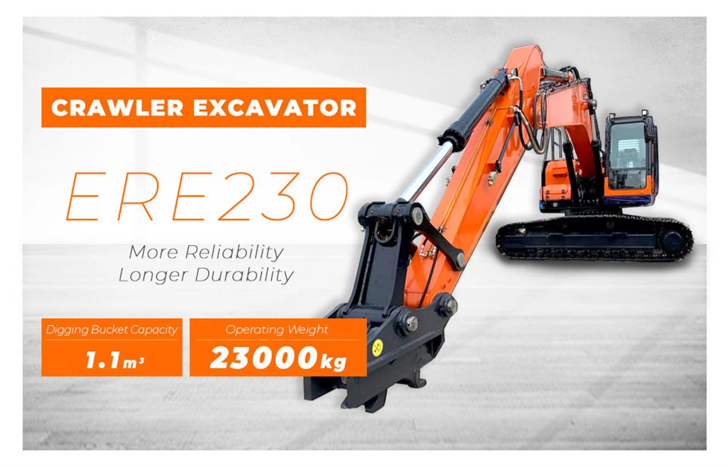 Everun Ere230 Hot Boom Best Supplies for CE Function Track Power Drive China Mini Diesel Digging Machine Digger Excavator