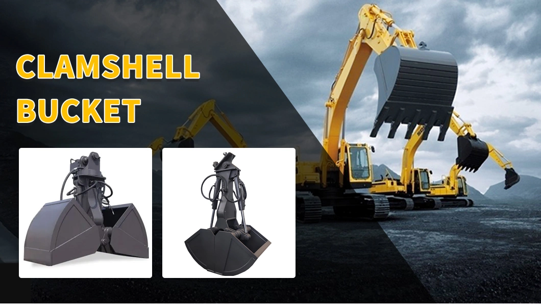 Excavator Hoisting Machinery Bob-Lift Part Attachment Grapple Spare Parts Hydraulic Clamshell Bucket Manufacture for 3 Ton 4 Tons 5 Tons