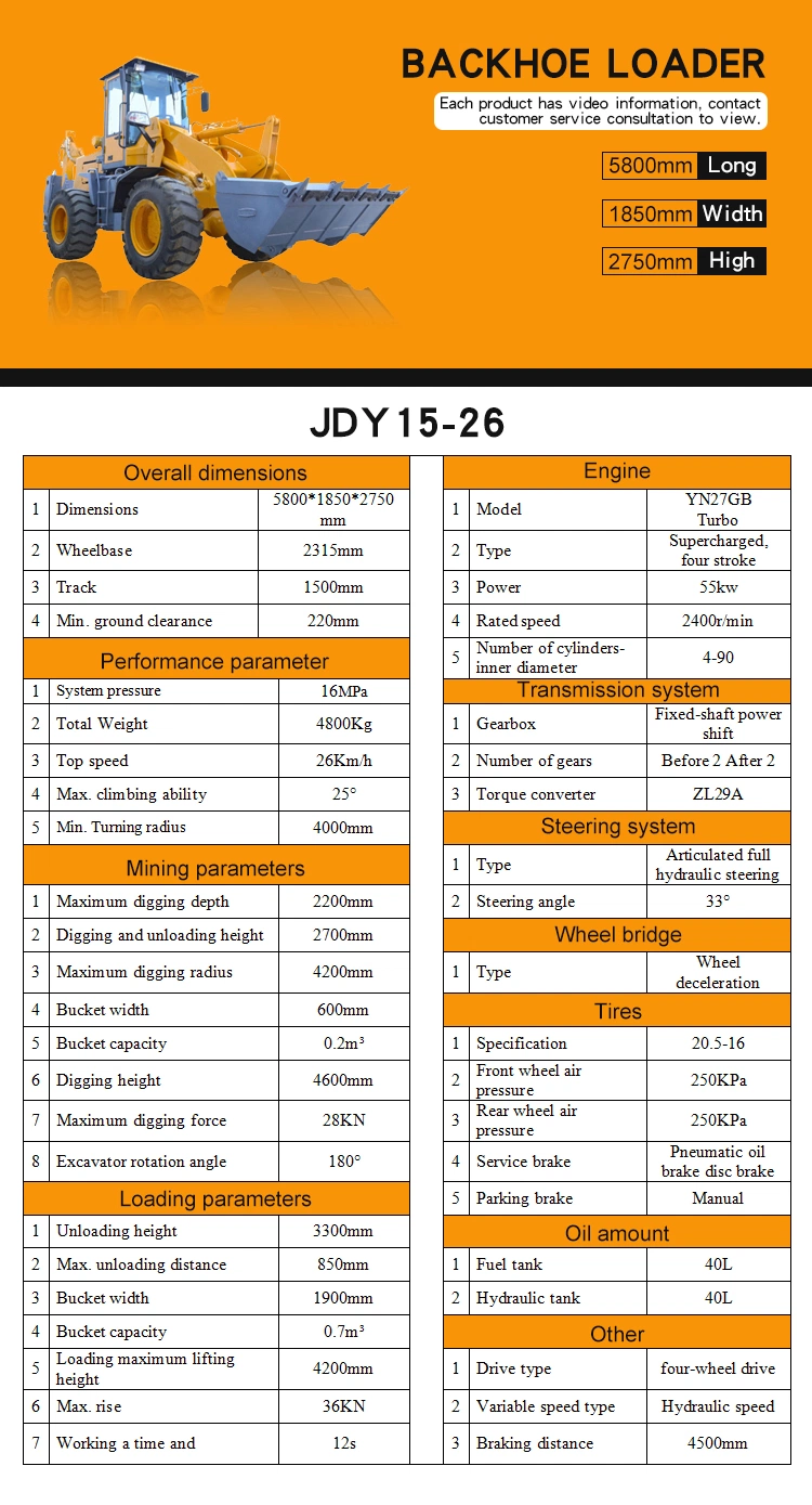 Hot Sale Jcb Model Jdl25-30 Backhoe Backhoe Loader Backhoe Excavator for Sale