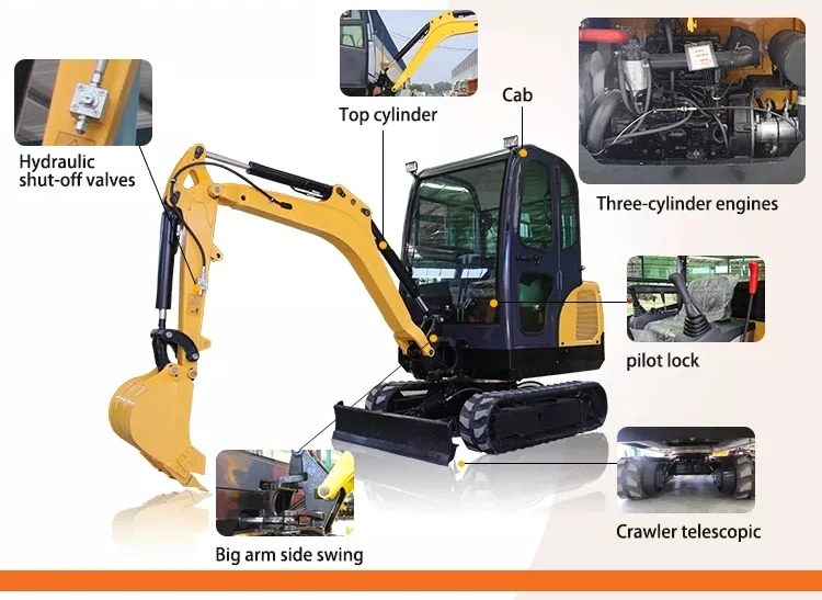 China Mini Excavator 0.8t Small Digger 3.5 Ton Micro Excavator with Kubota