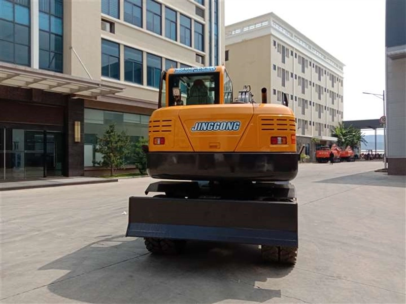 China Factory Equipment Jg80s 7 Ton Bakhoe Wheel Excavator New Diggers