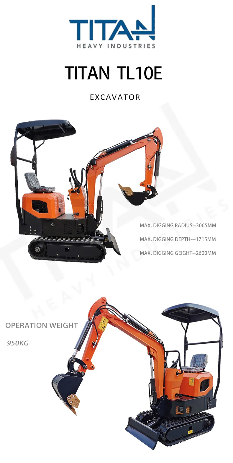 Good Service Hydraulic Transmission Electric Drive Crawler small digger Mini Excavator TL10E