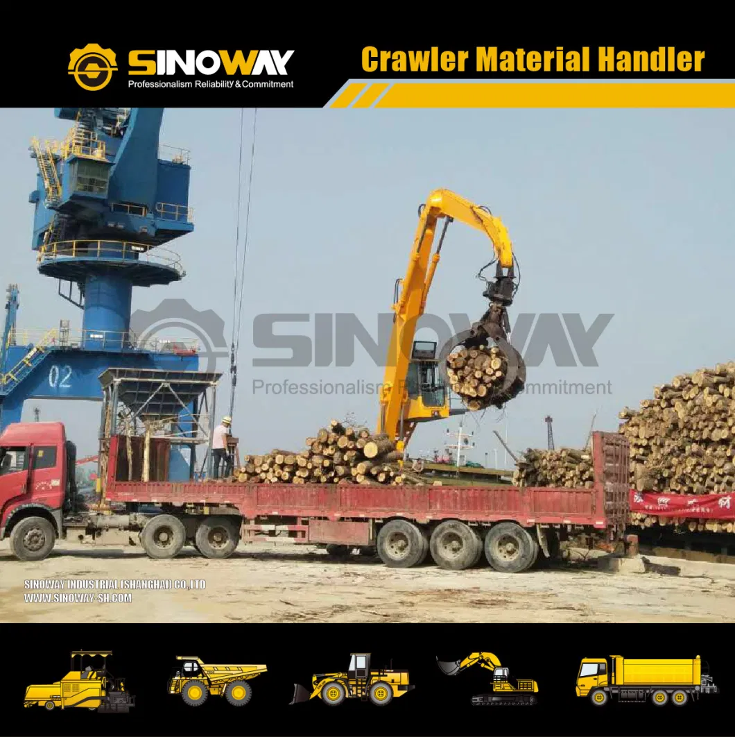 50ton Crawler Material Handler Excavator with Magnet and Hydraulic Grab