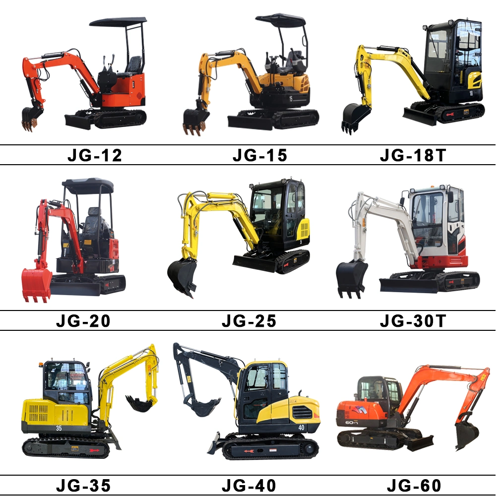 Sdjgchina High Quality Small Extra Large 1t 1.2 1.5 1.6 1.8 Mini Ton Excavator Crawler Excavator