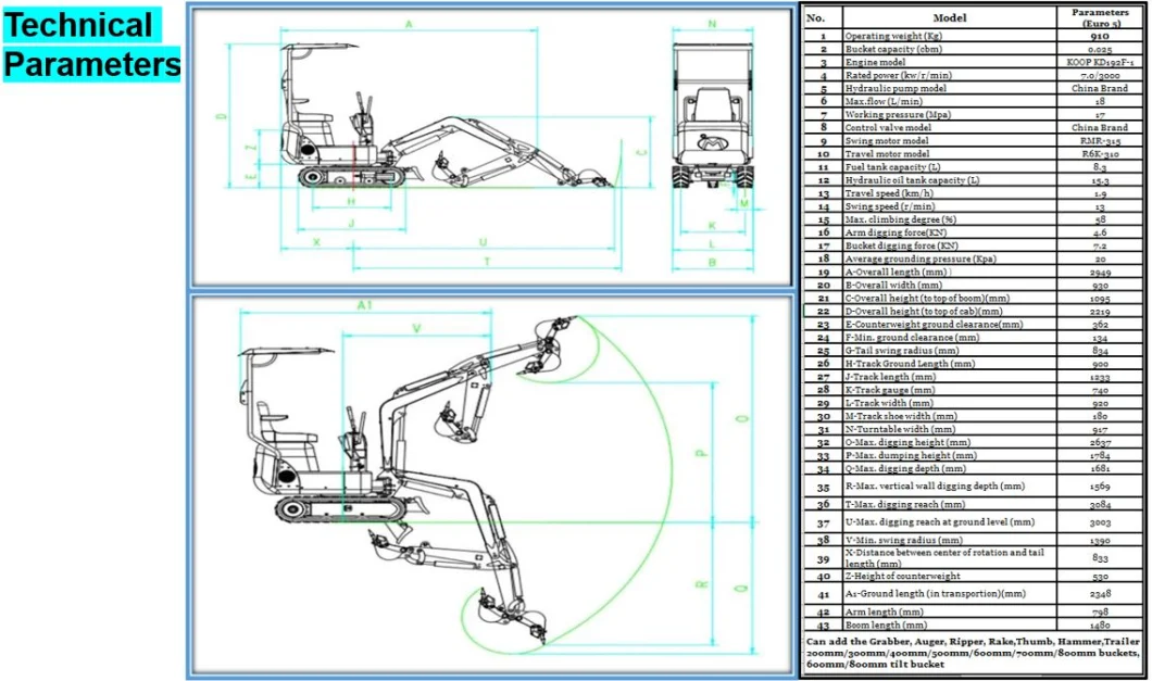 Factory Big Discount for Wheeled and Crawler Excavator with 0.8ton 1ton 1.5ton 1.6ton 1.8ton 2ton 2.2ton 3.5ton 10 Tons 20tos 30tons