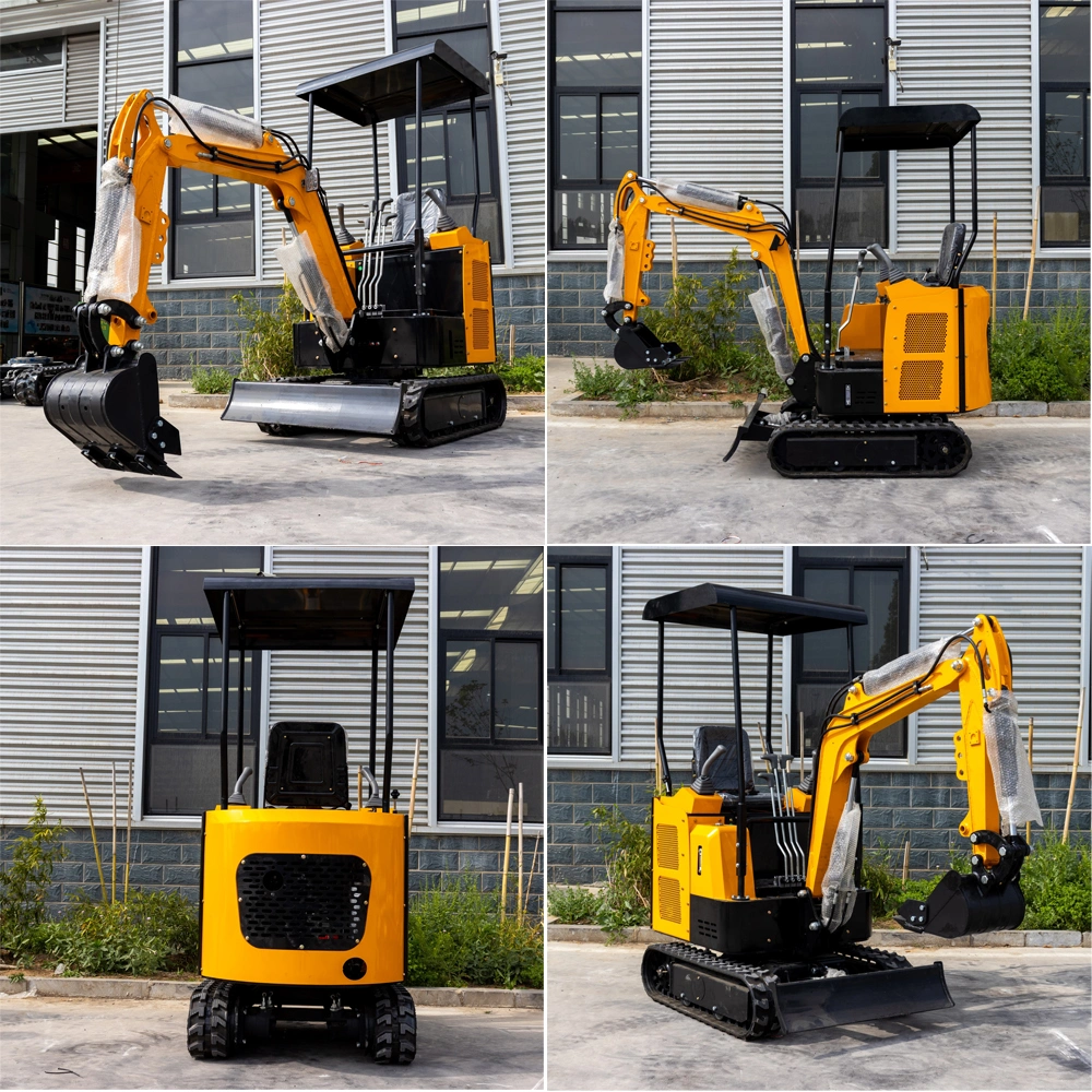 1.5 T Miniature Backhoe Excavadora Mini Hydraulic Crawler Small Size Wheel Construction Backhoe Garden Household Farm Greenhouse /Towable Electric /Excavator