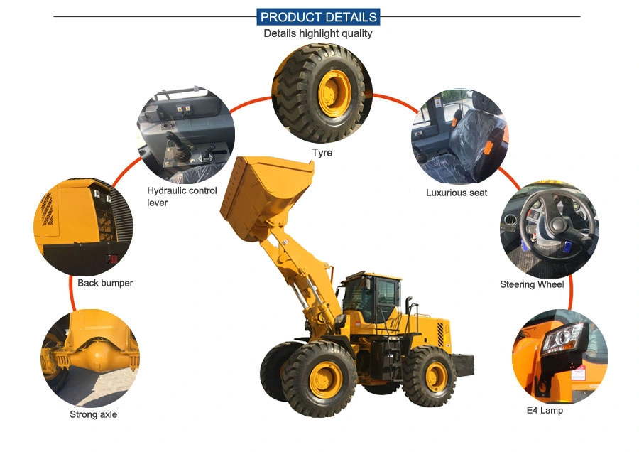 4 Wheel Drive Hydraulic Transmission System 6.0ton Wheel Loader