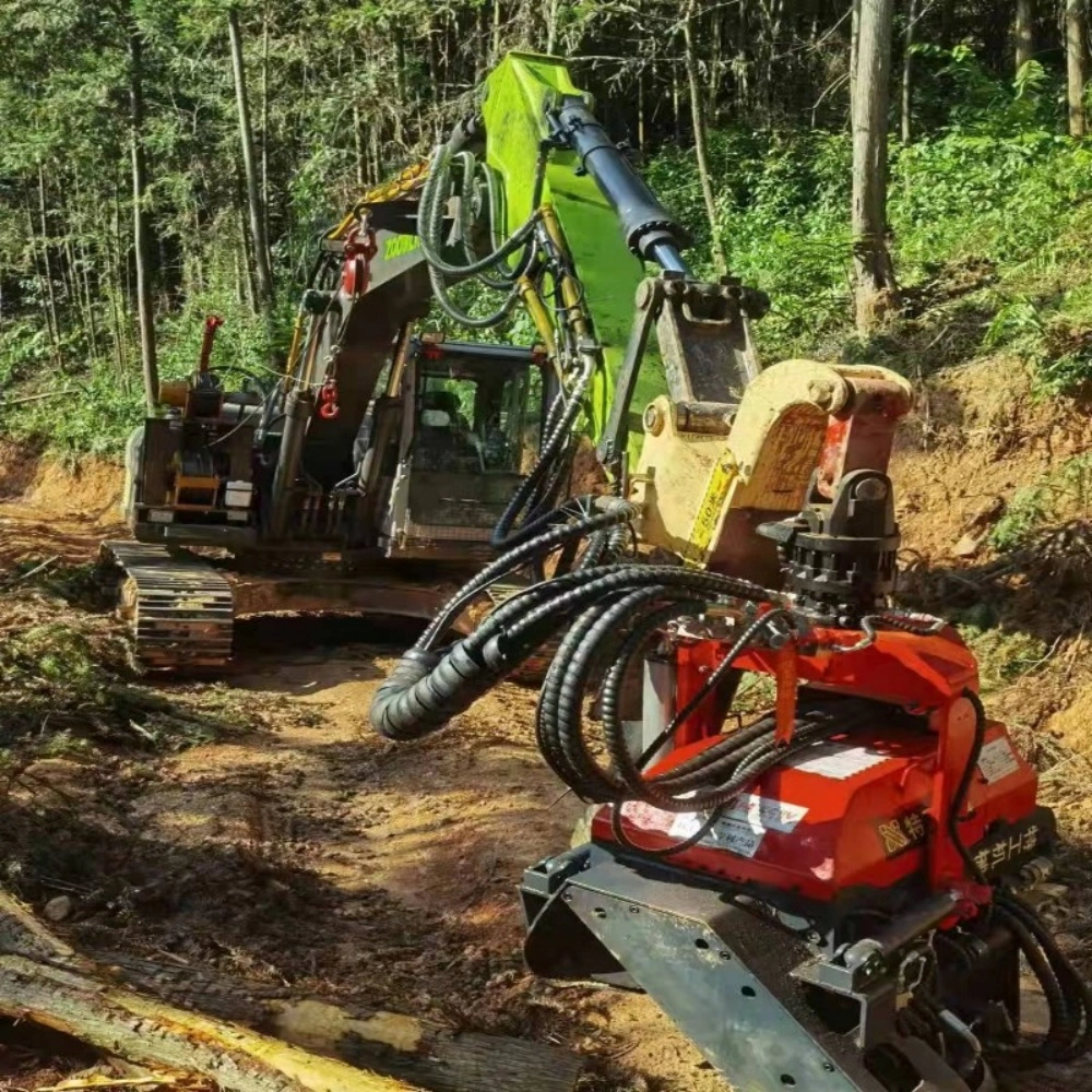 Wood Felling Tree Harvester Forestry Machine Excavator Mounted Log Logging Head