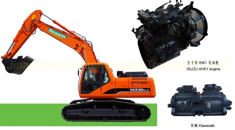 High Quality Secondhand/Used Medium Track Digger High Strength Frame Structure 21ton 22ton 22.5ton Dxpc230-9 Crawler Excavators