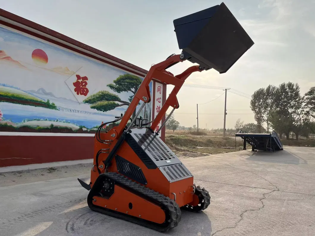 Diesel/Gasoline Engine Mini Skid Steer Loader Track Loader Wheel Loader with Lawn Mower/Trencher/Digger/Chipper/Sweeper/Driller