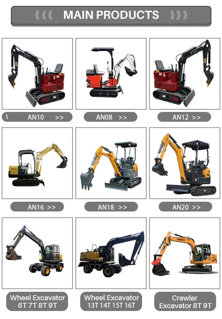 Ants Diesel Engine CE EPA 1 Ton Excavator Hydraulic Backhoe Excavator with Free Thumb Bucket