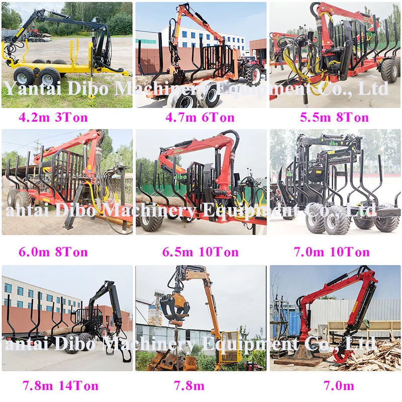 CE Diesel Gasoline Lumber ATV Log Grabbing Crane with Self-Owned Hydraulic System