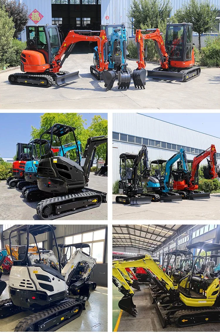 Hot Sale 1ton 2 Ton 2.5 Ton 3 Ton Mini Digger Excavator Mining Small Diesel Excavator with Closed Cabin