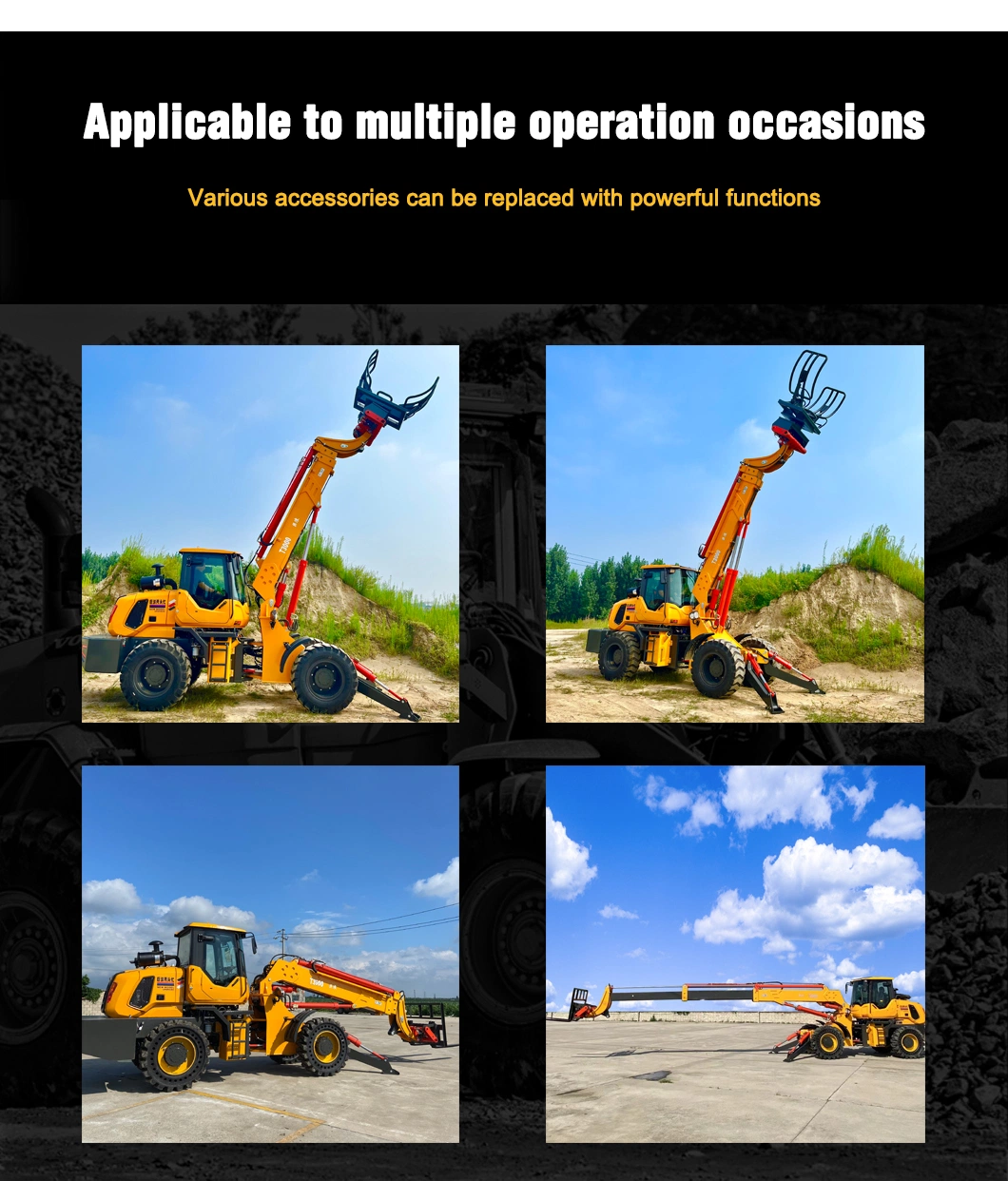 Durable Four Wheel Small Drive Front End Loaders for Sale Hydraulic System Electric Self Lifting Mini Bucket Loader Excavator