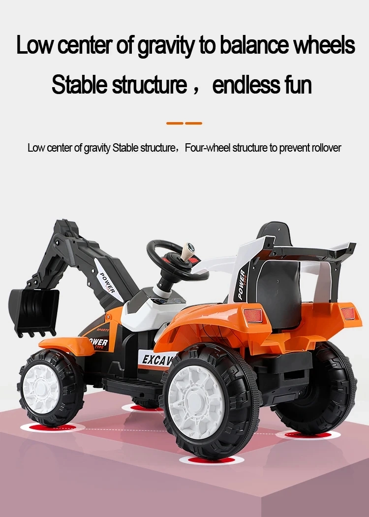 Manufacturer Wholesale with Early Education 6V Electric Excavator Toy Car Ride on Car for Children