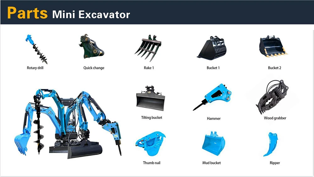 New Agricultural Mini Indoor Demolition Small Basement Construction Micro Compact Excavator with CE