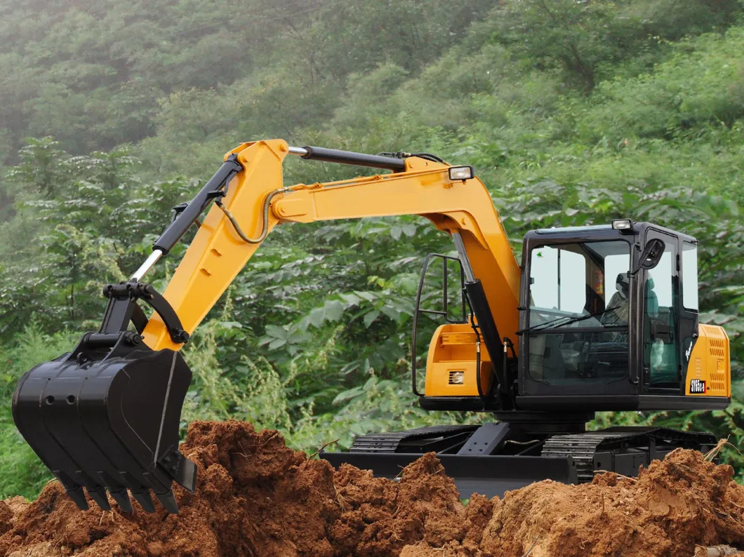 6.5 Ton Mini Wheel Excavator Sy65W 0.3m3 Bucket Wheel Fuel Consumption Excavator