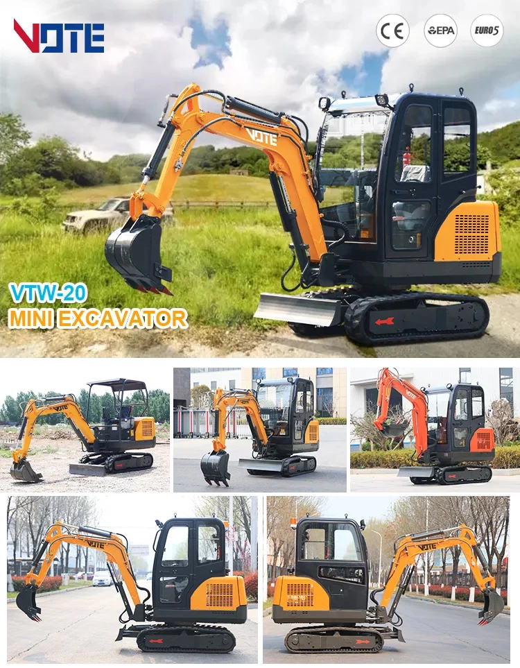 China Small Hydraulic Machine Mini Excavadora 1000kg Wholesale Compact Micro Bagger Household Diesel Engine Small Excavator